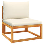 Gartensofa ohne Armlehnen mit Kissen Holz Akazie & Seil