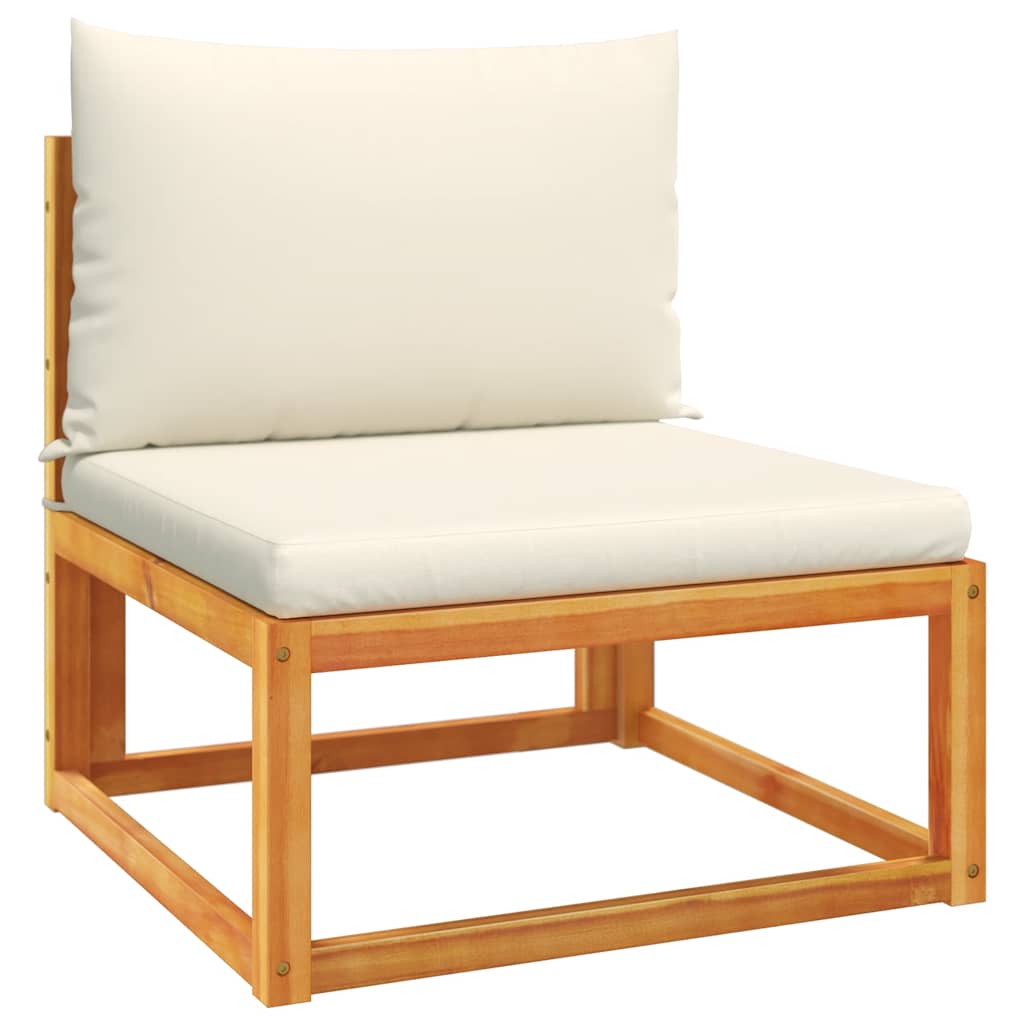 Gartensofa ohne Armlehnen mit Kissen Holz Akazie & Seil