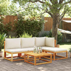 Gartensofa ohne Armlehnen mit Kissen Holz Akazie & Seil
