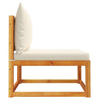 Gartensofa ohne Armlehnen mit Kissen Holz Akazie & Seil
