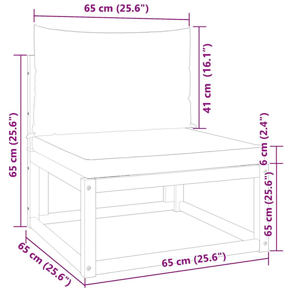 Gartensofa ohne Armlehnen mit Kissen Holz Akazie & Seil