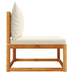 Gartensofa ohne Armlehnen mit Kissen Holz Akazie & Rattan
