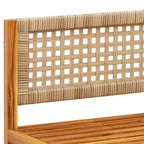 Gartensofa ohne Armlehnen mit Kissen Holz Akazie & Rattan