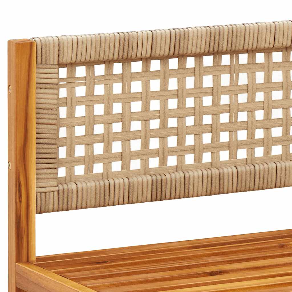 Gartensofa ohne Armlehnen mit Kissen Holz Akazie & Rattan
