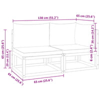 Gartensofa mit Kissen 2-Sitzer Massivholz Akazie