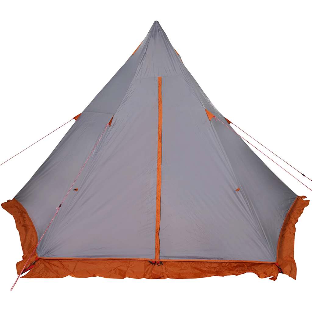 Tipi-Familienzelt 6 Personen Grau und Orange Wasserdicht