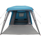Campingzelt mit Vorzelt 5 Personen Blau Wasserdicht