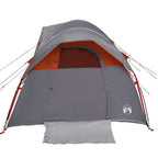 Campingzelt 5 Personen Grau und Orange Wasserdicht