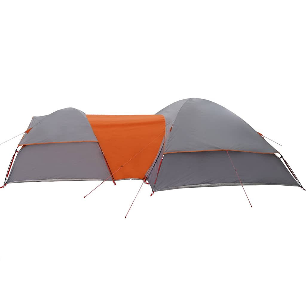 Campingzelt 5 Personen Grau und Orange Wasserdicht