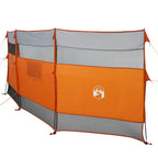 Camping-Windschutz Grau und Orange 510x153 cm Wasserdicht
