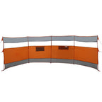 Camping-Windschutz Grau und Orange 510x153 cm Wasserdicht