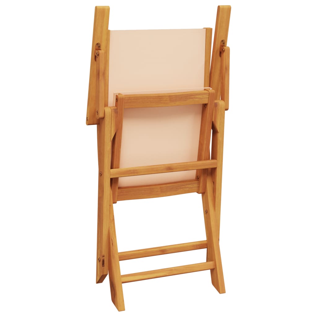 5-tlg. Garten-Essgruppe Stoff und Massivholz Beige
