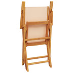 7-tlg. Garten-Essgruppe Stoff und Massivholz Beige