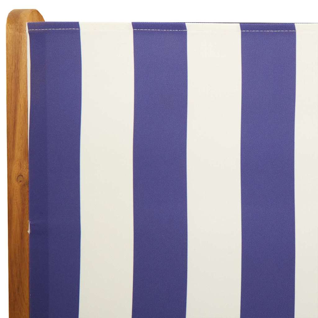 7-tlg. Garten-Essgruppe Stoff und Massivholz Blau und Weiß