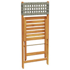 5-tlg. Garten-Essgruppe Grau Poly Rattan und Massivholz