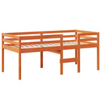 Hochbett mit Dach Wachsbraun 80x200 cm Massivholz Kiefer