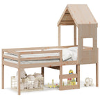 Hochbett mit Dach 90x190 cm Massivholz Kiefer