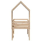 Hochbett mit Dach 75x190 cm Massivholz Kiefer