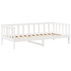 Tagesbett und Bank mit Dach Weiß 80x200 cm Kiefernholz