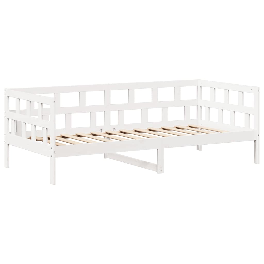 Tagesbett Set mit Dach Weiß 80x200 cm Massivholz Kiefer