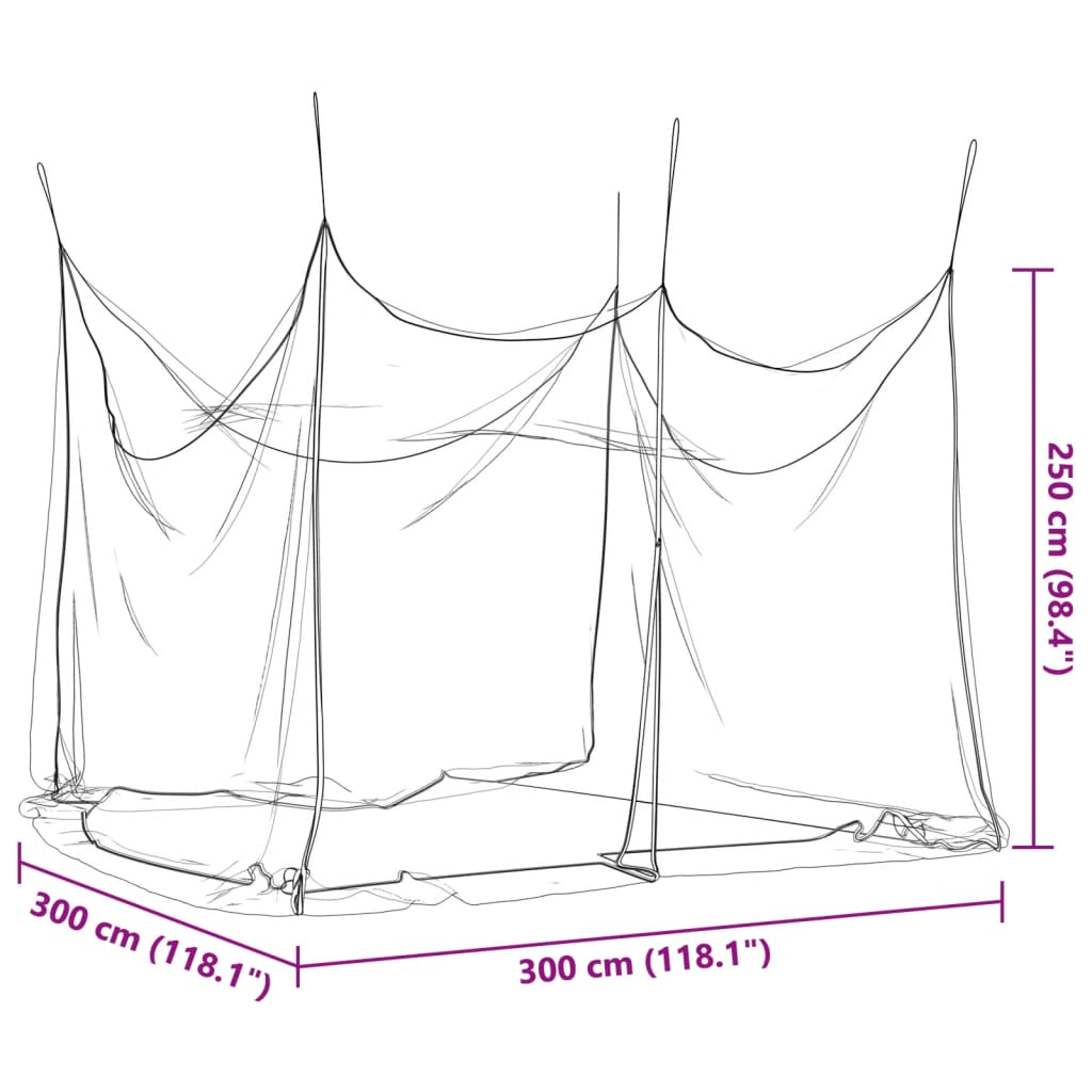 Moskitonetz Indoor Outdoor 156 Mesh Weiß 300x300x250 cm