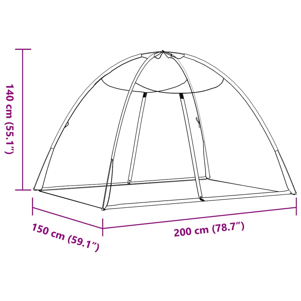 Moskito-Netzzelt Mongolisch 220 Schwarz 200x150x140 cm