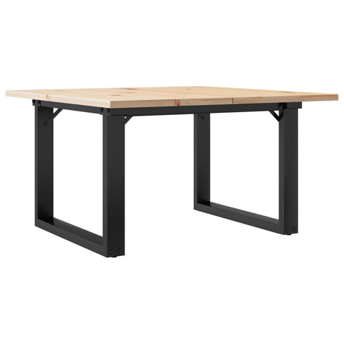 Couchtisch O-Gestell 60x60x40cm Massivholz Kiefer und Stahl