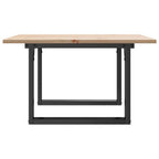 Couchtisch O-Gestell 60x60x40cm Massivholz Kiefer und Stahl