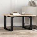 Couchtisch O-Gestell 60x60x40cm Massivholz Kiefer und Stahl