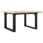 Couchtisch O-Gestell 70x70x40cm Massivholz Kiefer und Stahl