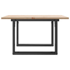 Couchtisch O-Gestell 70x70x40cm Massivholz Kiefer und Stahl