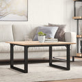 Couchtisch O-Gestell 80x80x45cm Massivholz Kiefer und Stahl
