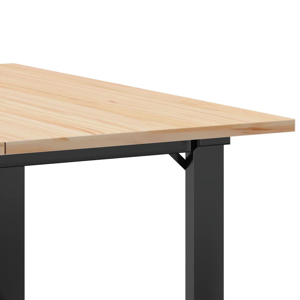 Couchtisch O-Gestell 90x90x45cm Massivholz Kiefer und Stahl