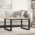 Couchtisch O-Gestell 90x90x45cm Massivholz Kiefer und Stahl