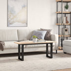 Couchtisch O-Gestell 110x40x45 cm Massivholz Kiefer & Stahl