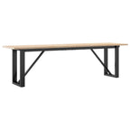 Couchtisch O-Gestell 160x40x45 cm Massivholz Kiefer & Stahl