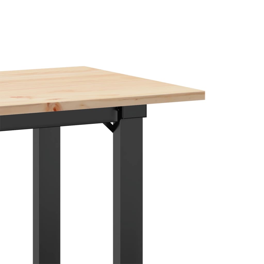 Esstisch O-Gestell 80x50x75 cm Massivholz Kiefer und Stahl