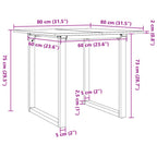 Esstisch O-Gestell 80x80x75 cm Massivholz Kiefer und Stahl