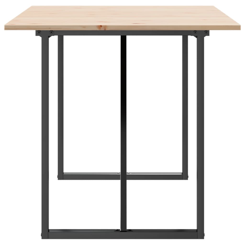 Esstisch O-Gestell 140x80x75 cm Massivholz Kiefer und Stahl