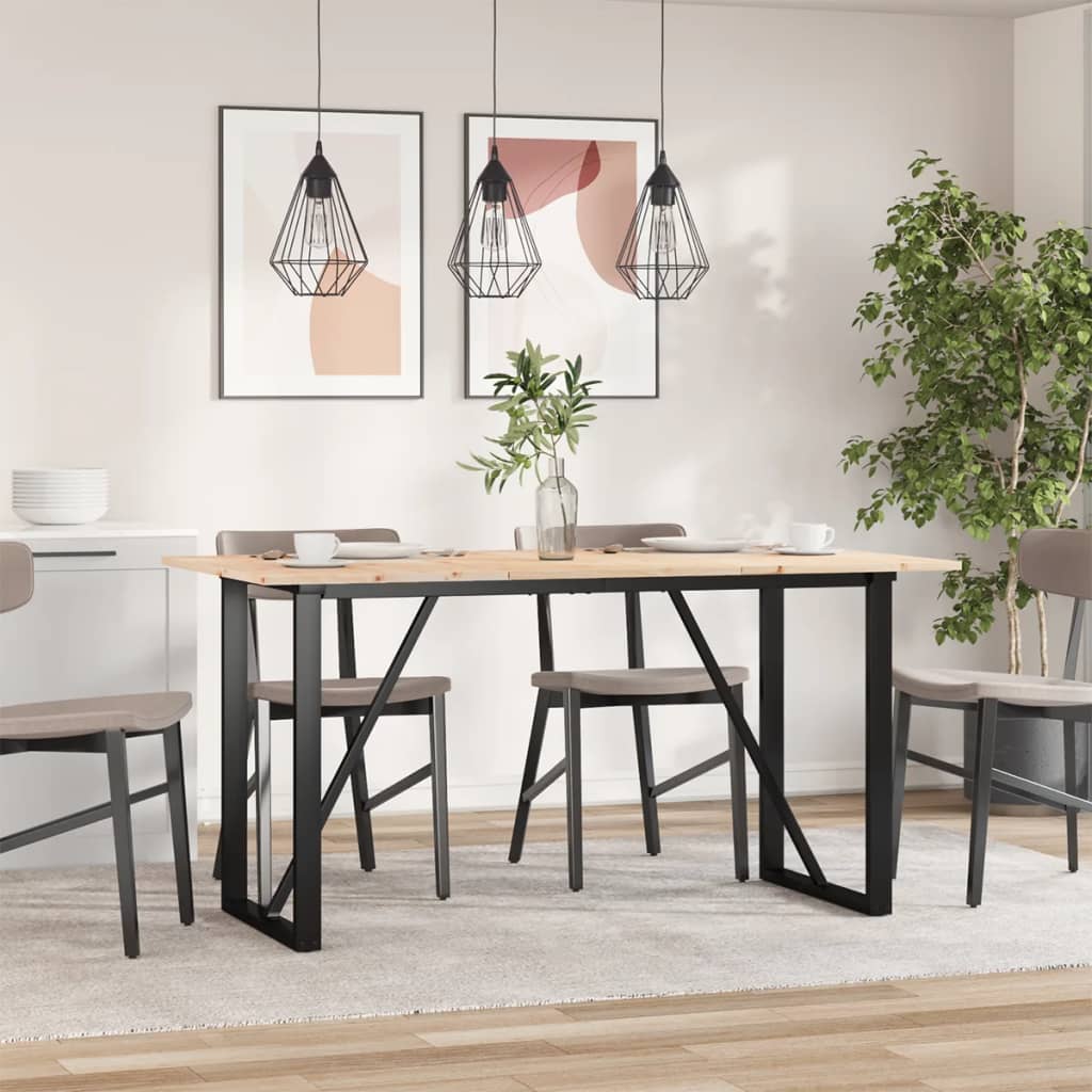 Esstisch O-Gestell 160x80x75 cm Massivholz Kiefer und Stahl