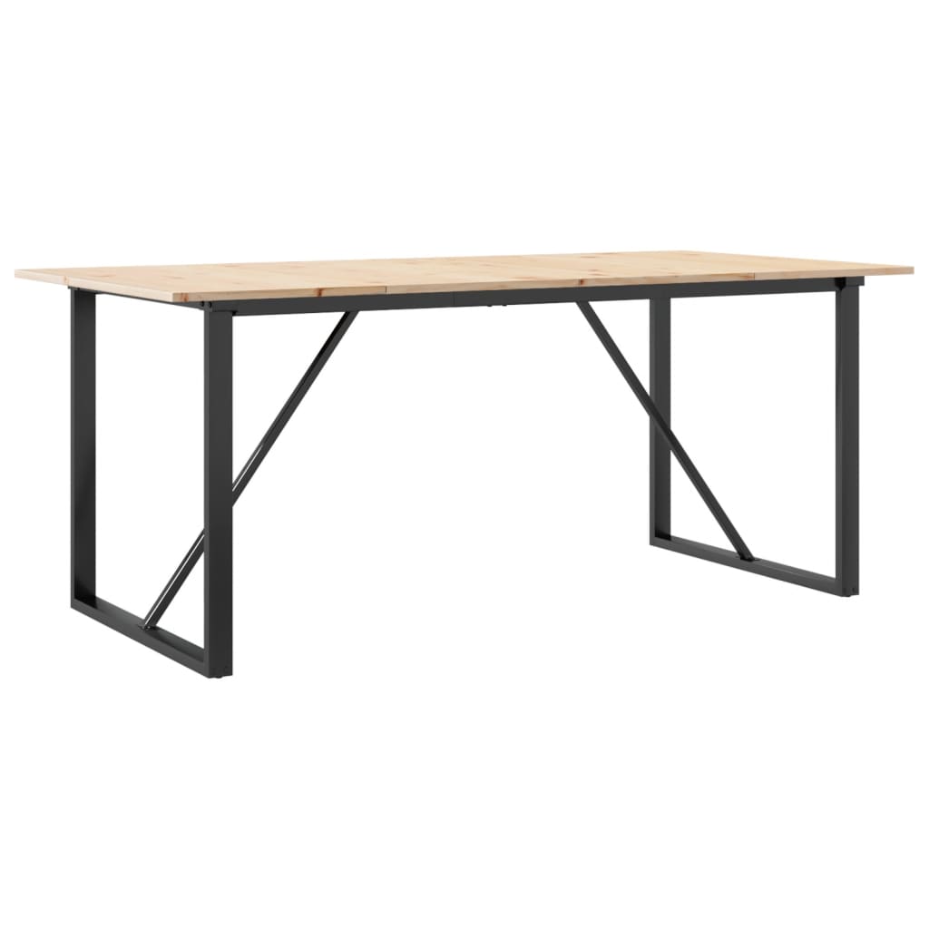 Esstisch O-Gestell 180x90x75 cm Massivholz Kiefer und Stahl