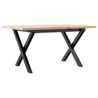 Couchtisch X-Gestell 80x50x40cm Massivholz Kiefer und Stahl