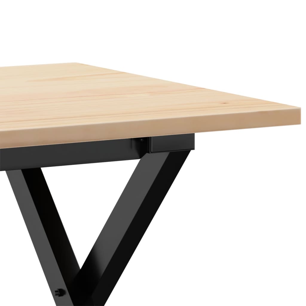 Couchtisch X-Gestell 80x50x40cm Massivholz Kiefer und Stahl