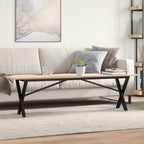 Couchtisch X-Gestell 160x40x45 cm Massivholz Kiefer & Stahl