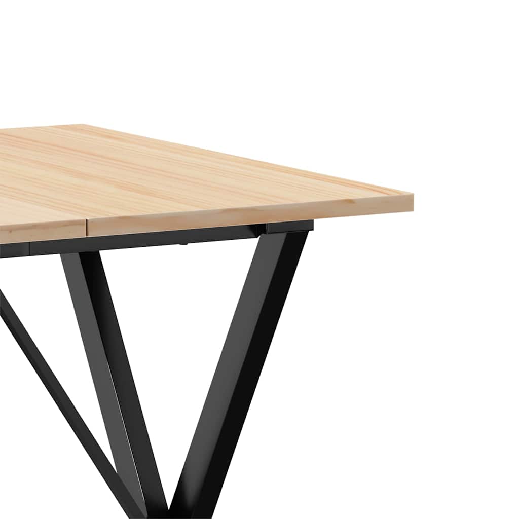 Esstisch X-Gestell 70x70x75 cm Massivholz Kiefer und Stahl