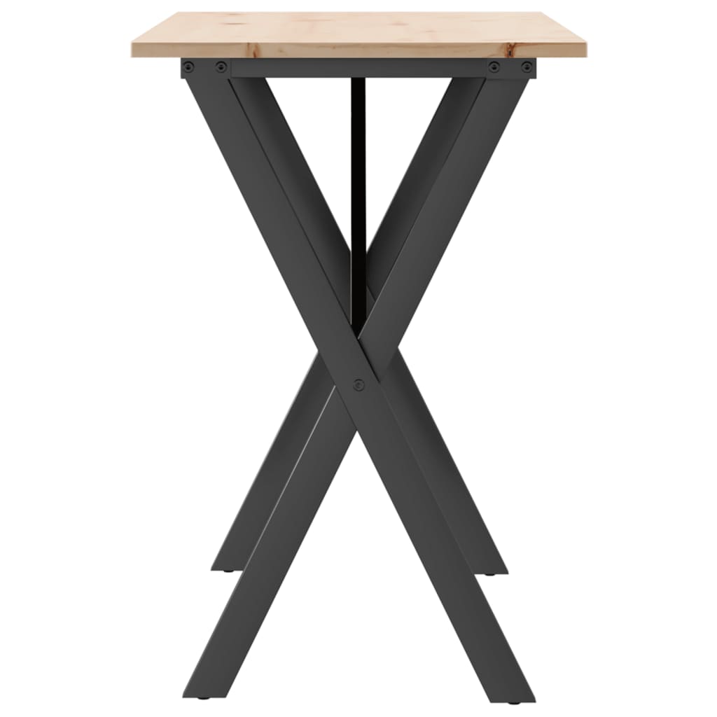 Esstisch X-Gestell 100x50x75 cm Massivholz Kiefer und Stahl