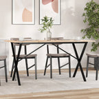 Esstisch X-Gestell 140x80x75 cm Massivholz Kiefer und Stahl