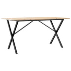 Esstisch X-Gestell 160x80x75 cm Massivholz Kiefer und Stahl