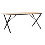 Esstisch X-Gestell 180x90x75 cm Massivholz Kiefer und Stahl