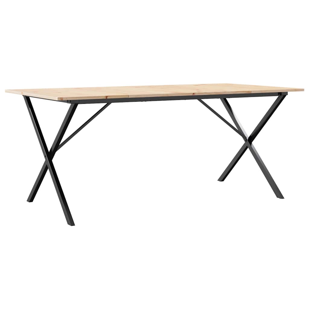 Esstisch X-Gestell 180x90x75 cm Massivholz Kiefer und Stahl